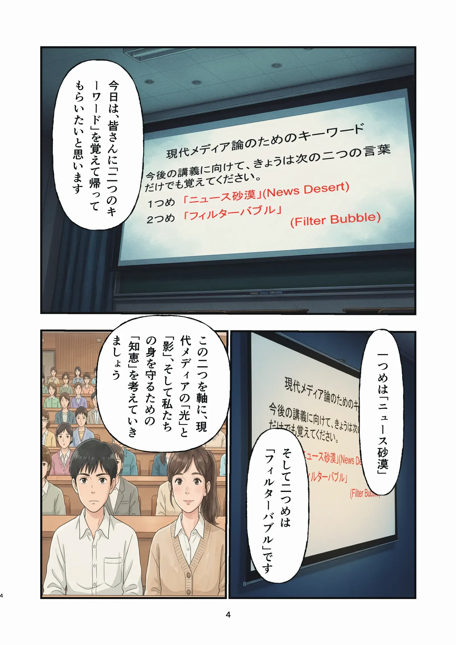 講義をマンガ化した教材のページ
